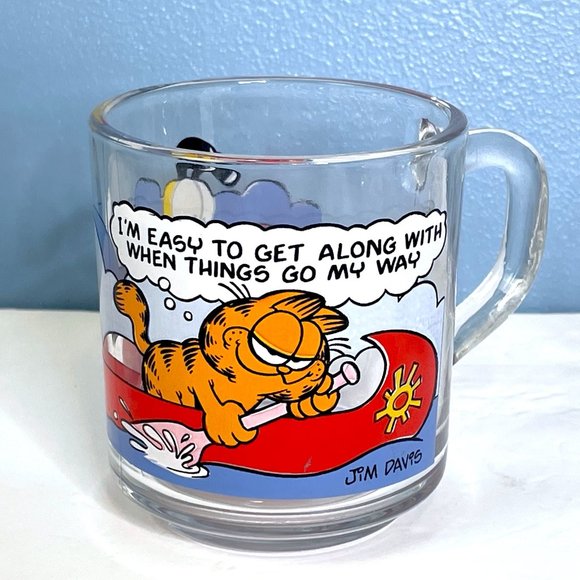 VTG 1978 Anchor Hocking USA Garfield/Odie McDonalds Glass Coffee‎ Mug JIM DAVIS - Picture 1 of 3